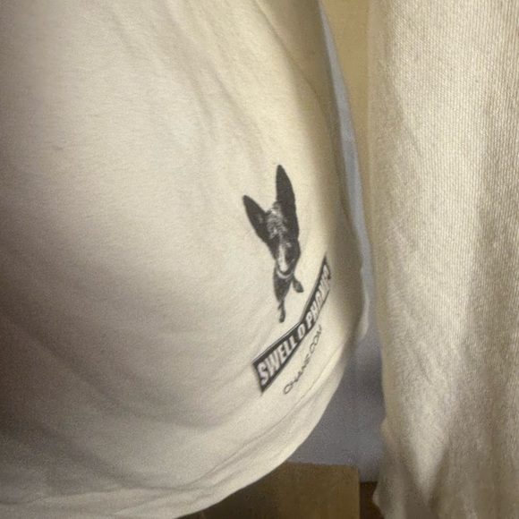 Cream Smiley Face Hoodie Unisex Medium - Picture 3 of 9